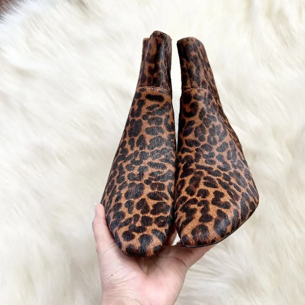 NWOB Madewell The Dimes Kitten-Heel Boot in Dark Carob Multi Animal Print Sz 8.5